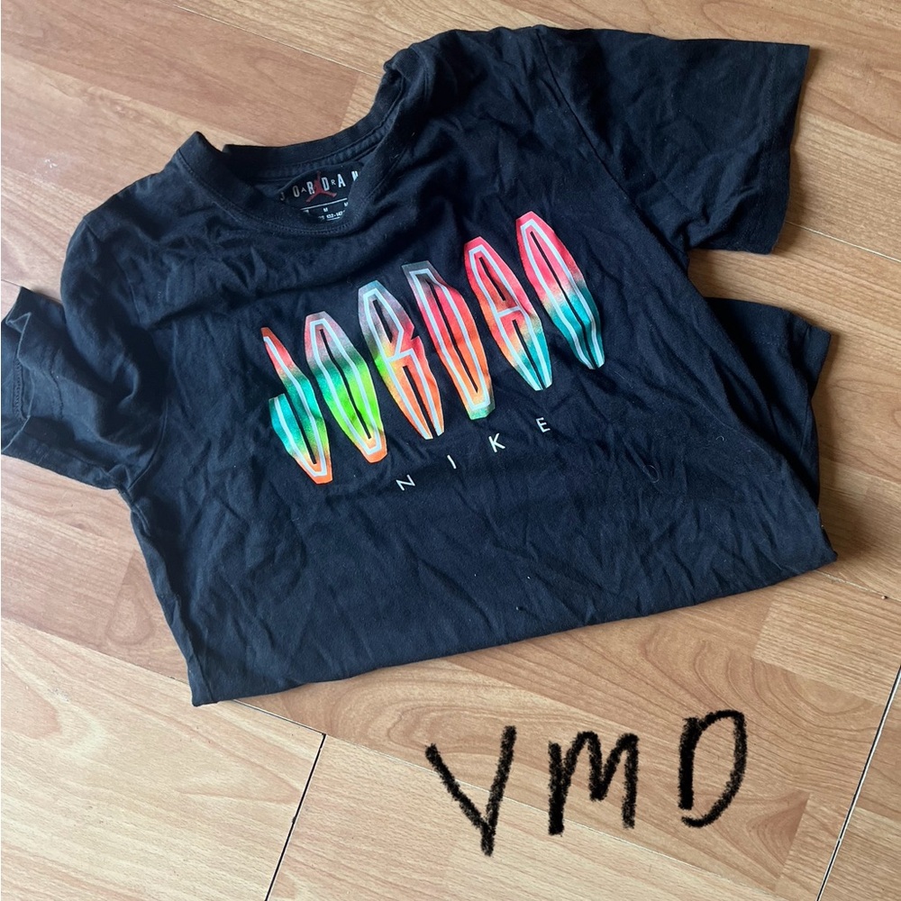 Nike Kids Black T-Shirt with Colorful Logo